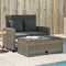 vidaXL - Tuinbank - 2-zits - met - kussens - poly - rattan - en - acaciahout - grijs