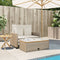 vidaXL - Tuinbank - 2-zits - met - kussens - poly - rattan - en - acaciahout - beige