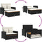 vidaXL - Tuinbank - 2-zits - met - kussens - poly - rattan - en - acaciahout - zwart