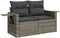 vidaXL - Tuinbank - 2-zits - met - kussens - poly - rattan - grijs