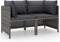 vidaXL - Tuinbank - 2-zits - met - kussens - poly - rattan - grijs