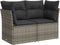 vidaXL - Tuinbank - 2-zits - met - kussens - poly - rattan - grijs