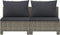 vidaXL - Tuinbank - 2-zits - met - kussens - poly - rattan - grijs