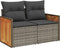 vidaXL - Tuinbank - 2-zits - met - kussens - poly - rattan - grijs