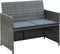 vidaXL - Tuinbank - 2-zits - met - kussens - poly - rattan - grijs