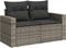 vidaXL - Tuinbank - 2-zits - met - kussens - poly - rattan - grijs
