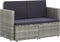 vidaXL - Tuinbank - 2-zits - met - kussens - poly - rattan - grijs