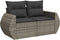 vidaXL - Tuinbank - 2-zits - met - kussens - poly - rattan - grijs