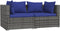 vidaXL - Tuinbank - 2-zits - met - kussens - poly - rattan - grijs