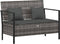 vidaXL - Tuinbank - 2-zits - met - kussens - poly - rattan - grijs