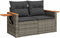 vidaXL - Tuinbank - 2-zits - met - kussens - poly - rattan - grijs