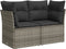 vidaXL - Tuinbank - 2-zits - met - kussens - poly - rattan - grijs