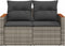 vidaXL - Tuinbank - 2-zits - met - kussens - poly - rattan - grijs