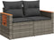 vidaXL - Tuinbank - 2-zits - met - kussens - poly - rattan - grijs