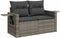 vidaXL - Tuinbank - 2-zits - met - kussens - poly - rattan - grijs