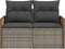 vidaXL - Tuinbank - 2-zits - met - kussens - poly - rattan - grijs