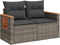 vidaXL - Tuinbank - 2-zits - met - kussens - poly - rattan - grijs