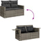 vidaXL - Tuinbank - 2-zits - met - kussens - poly - rattan - grijs