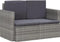 vidaXL - Tuinbank - 2-zits - met - kussens - poly - rattan - grijs