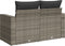 vidaXL - Tuinbank - 2-zits - met - kussens - poly - rattan - grijs