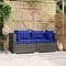 vidaXL - Tuinbank - 2-zits - met - kussens - poly - rattan - grijs