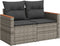 vidaXL - Tuinbank - 2-zits - met - kussens - poly - rattan - grijs