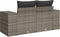 vidaXL - Tuinbank - 2-zits - met - kussens - poly - rattan - grijs