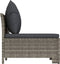 vidaXL - Tuinbank - 2-zits - met - kussens - poly - rattan - grijs