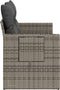 vidaXL - Tuinbank - 2-zits - met - kussens - poly - rattan - grijs
