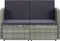vidaXL - Tuinbank - 2-zits - met - kussens - poly - rattan - grijs
