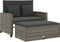 vidaXL - Tuinbank - 2-zits - met - kussens - poly - rattan - grijs