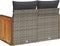 vidaXL - Tuinbank - 2-zits - met - kussens - poly - rattan - grijs