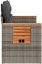 vidaXL - Tuinbank - 2-zits - met - kussens - poly - rattan - grijs