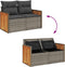 vidaXL - Tuinbank - 2-zits - met - kussens - poly - rattan - grijs