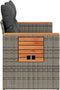 vidaXL - Tuinbank - 2-zits - met - kussens - poly - rattan - grijs