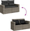 vidaXL - Tuinbank - 2-zits - met - kussens - poly - rattan - grijs