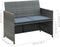 vidaXL - Tuinbank - 2-zits - met - kussens - poly - rattan - grijs