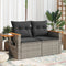vidaXL - Tuinbank - 2-zits - met - kussens - poly - rattan - grijs