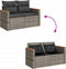 vidaXL - Tuinbank - 2-zits - met - kussens - poly - rattan - grijs