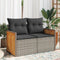 vidaXL - Tuinbank - 2-zits - met - kussens - poly - rattan - grijs