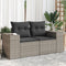 vidaXL - Tuinbank - 2-zits - met - kussens - poly - rattan - grijs