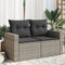 vidaXL - Tuinbank - 2-zits - met - kussens - poly - rattan - grijs