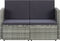 vidaXL - Tuinbank - 2-zits - met - kussens - poly - rattan - grijs
