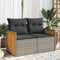 vidaXL - Tuinbank - 2-zits - met - kussens - poly - rattan - grijs
