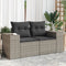 vidaXL - Tuinbank - 2-zits - met - kussens - poly - rattan - grijs