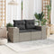 vidaXL - Tuinbank - 2-zits - met - kussens - poly - rattan - grijs