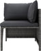 vidaXL - Tuinbank - 2-zits - met - kussens - poly - rattan - grijs