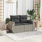 vidaXL - Tuinbank - 2-zits - met - kussens - poly - rattan - grijs
