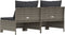vidaXL - Tuinbank - 2-zits - met - kussens - poly - rattan - grijs
