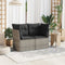 vidaXL - Tuinbank - 2-zits - met - kussens - poly - rattan - grijs